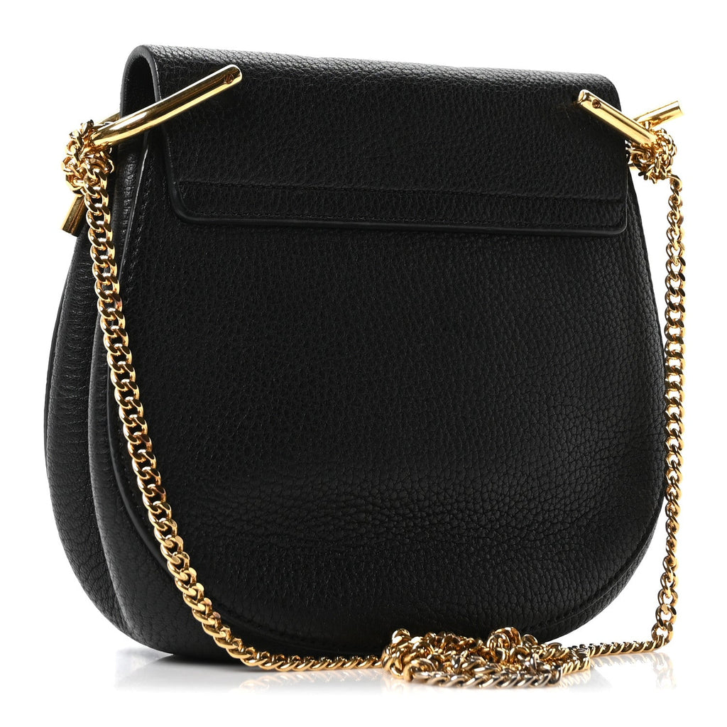 Grained Lambskin Mini Drew Shoulder Bag Black