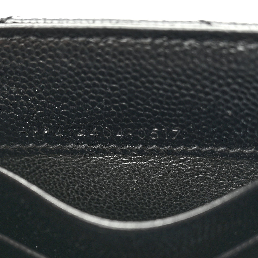 Grain De Poudre Matelasse Chevron Small Monogram Envelope Wallet Black