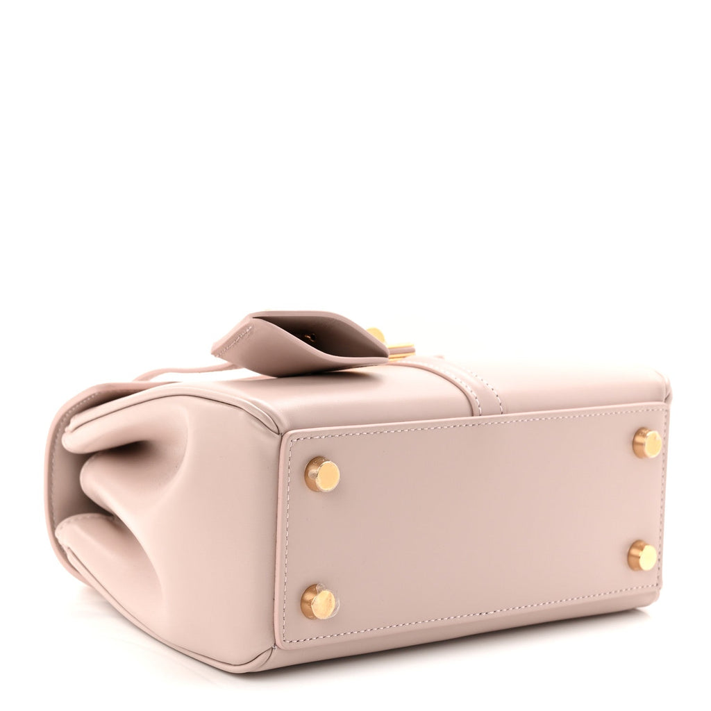 Satinated Calfskin Mini 16 Top Handle Bag Bleached Pink