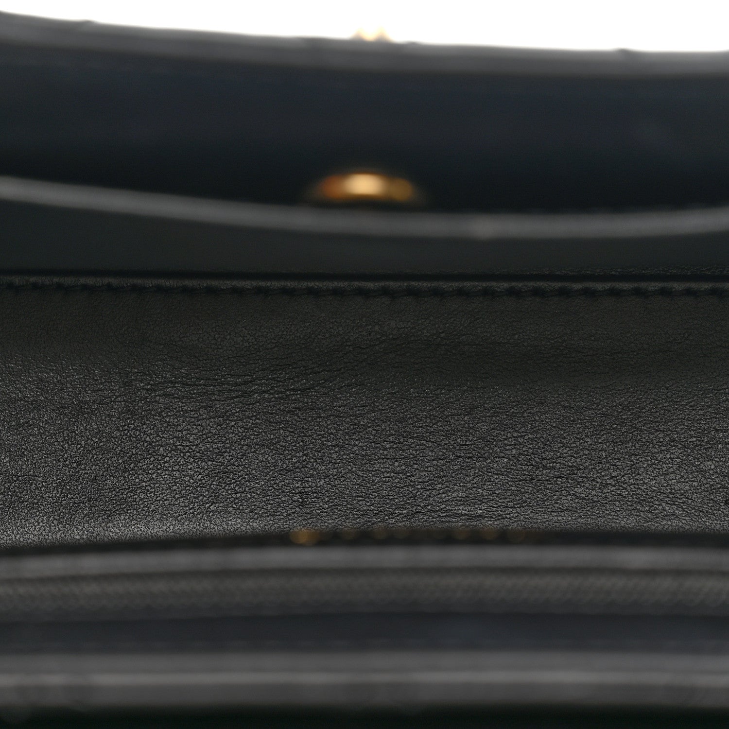 Shiny Aged Calfskin Quilted Nano Kelly Shopper Black