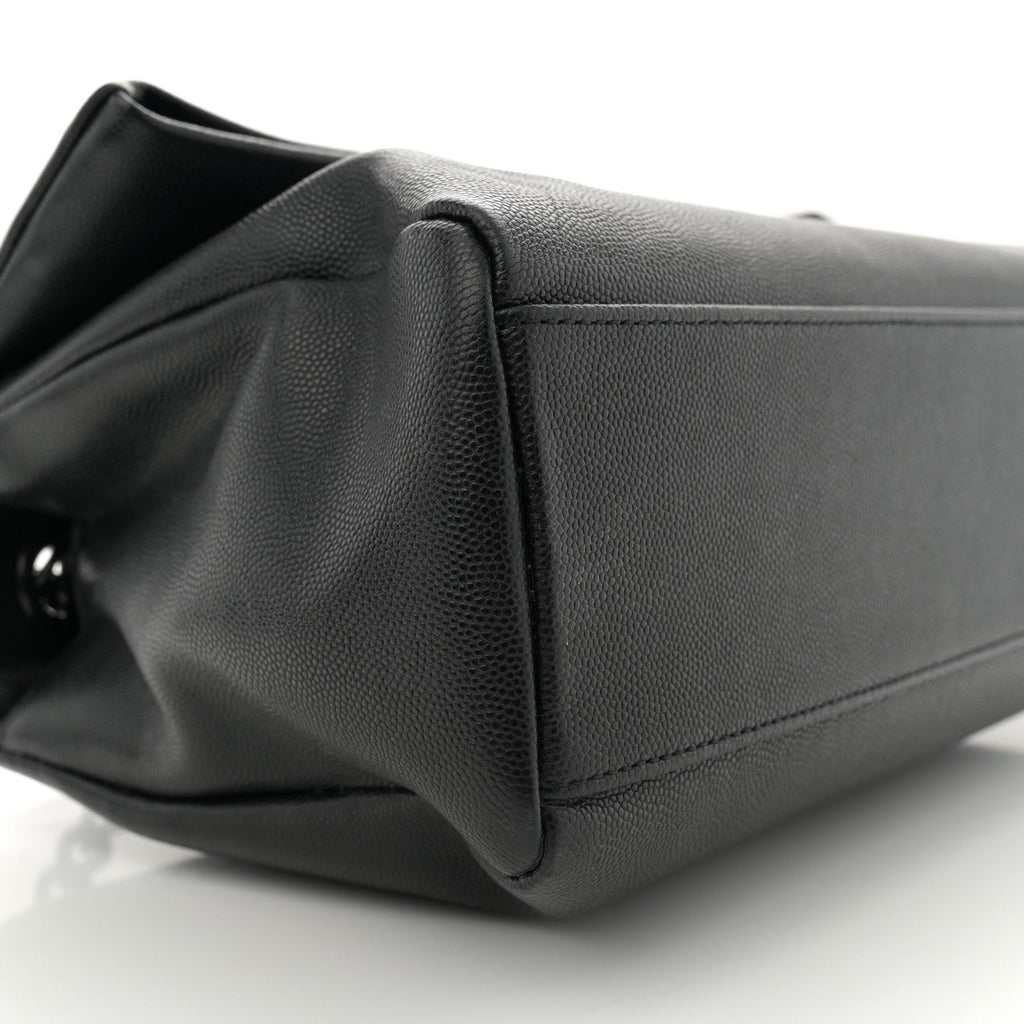 Grain De Poudre Medium West Hollywood Monogram Fold-Over Black