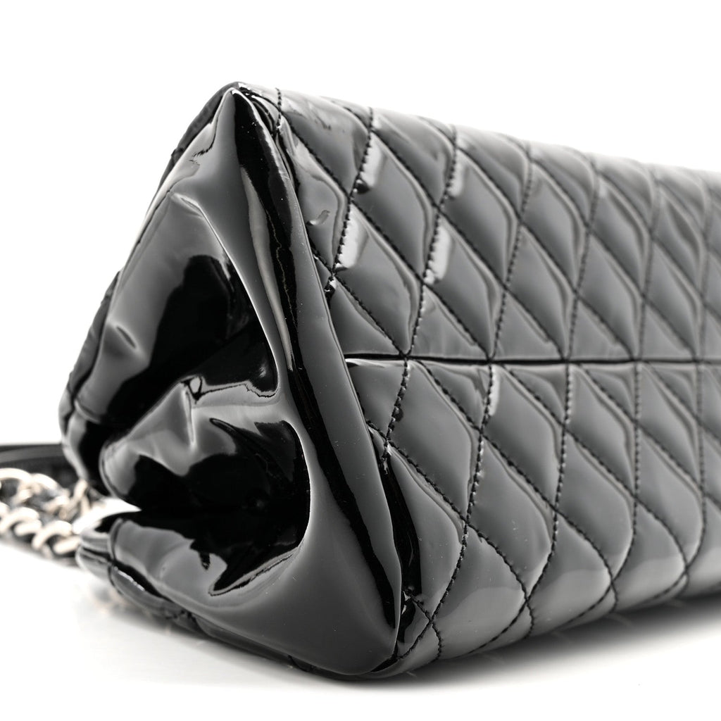 Patent Quilted Small Just Mademoiselle Bowling Bag Black
