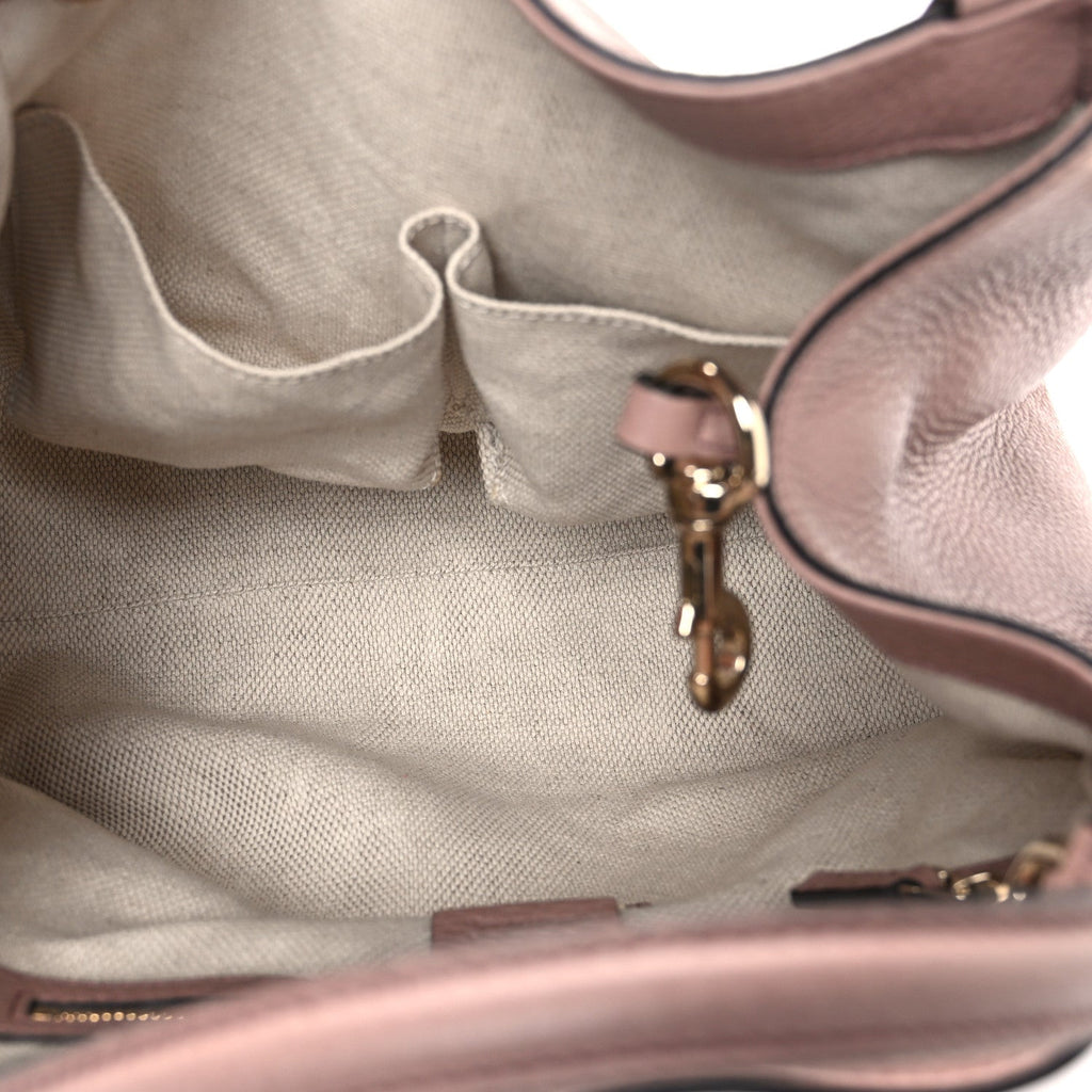 Pebbled Calfskin Small Soho Shoulder Bag Light Pink