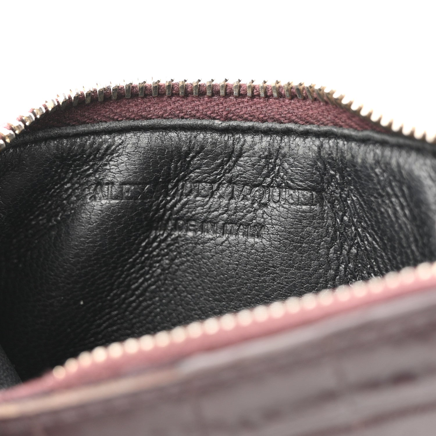 Calfskin Crocodile Embossed  Holder Wallet Burgundy