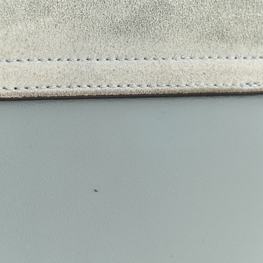 Calfskin Suede Mini Chain Faye Shoulder Bag Ash Blue