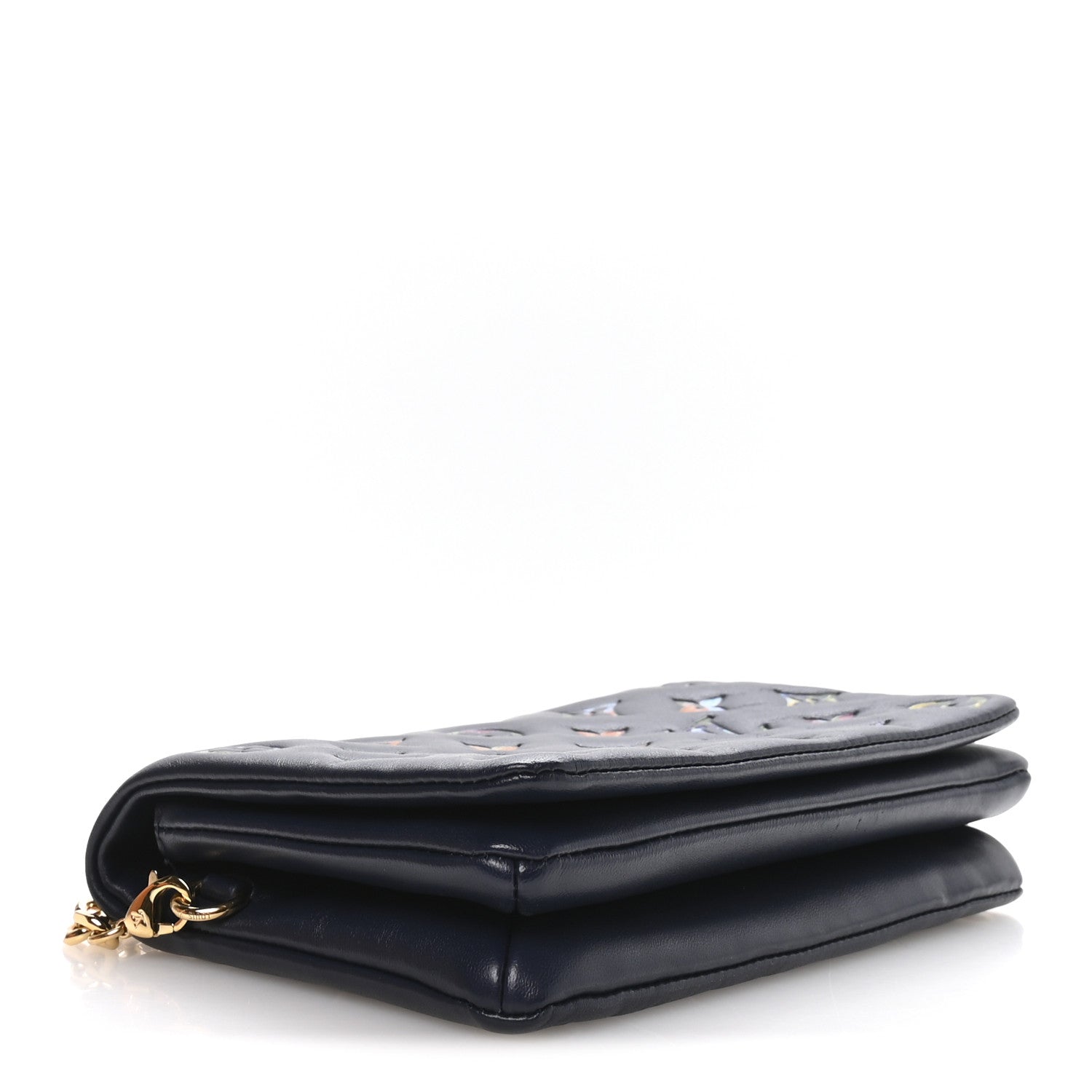 Lambskin Embossed Monogram LV Garden Pochette Coussin Navy