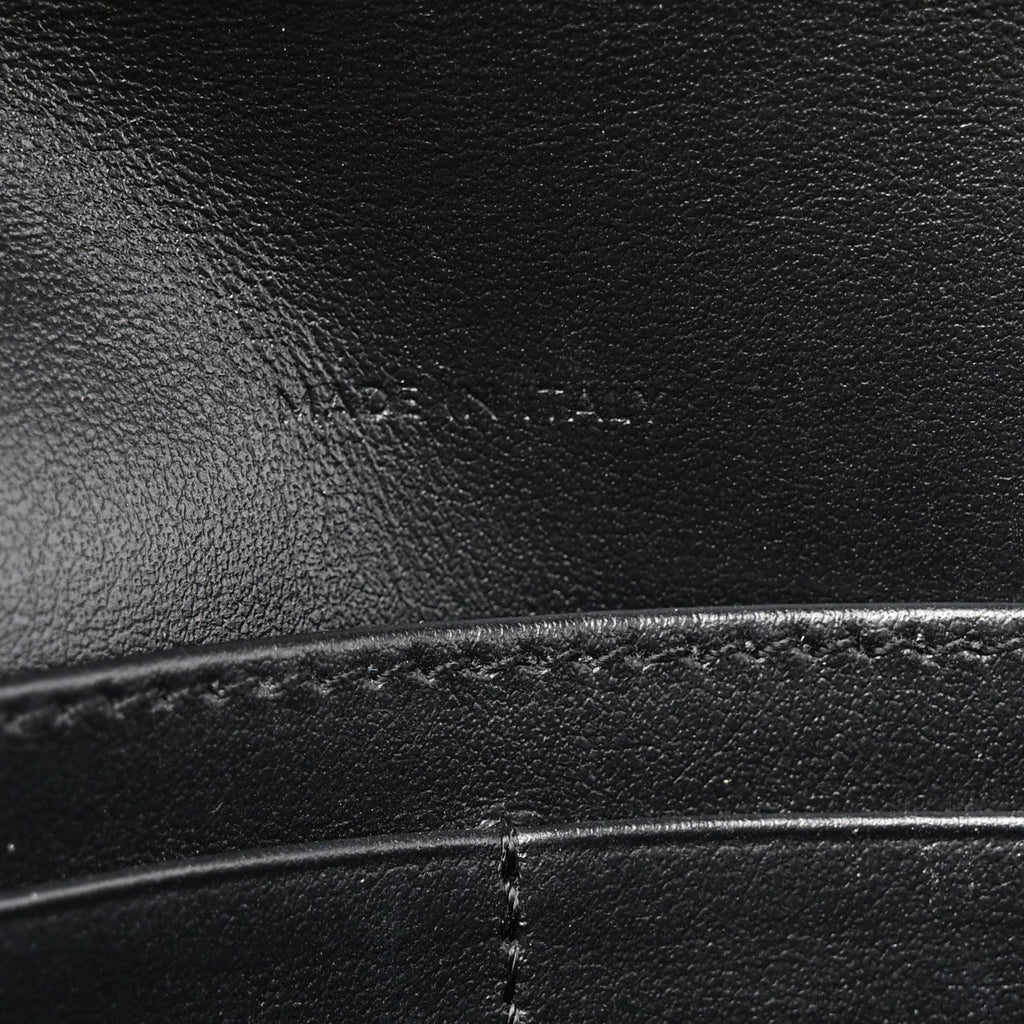 Shiny Calfskin Triomphe Margo Wallet on Chain Black