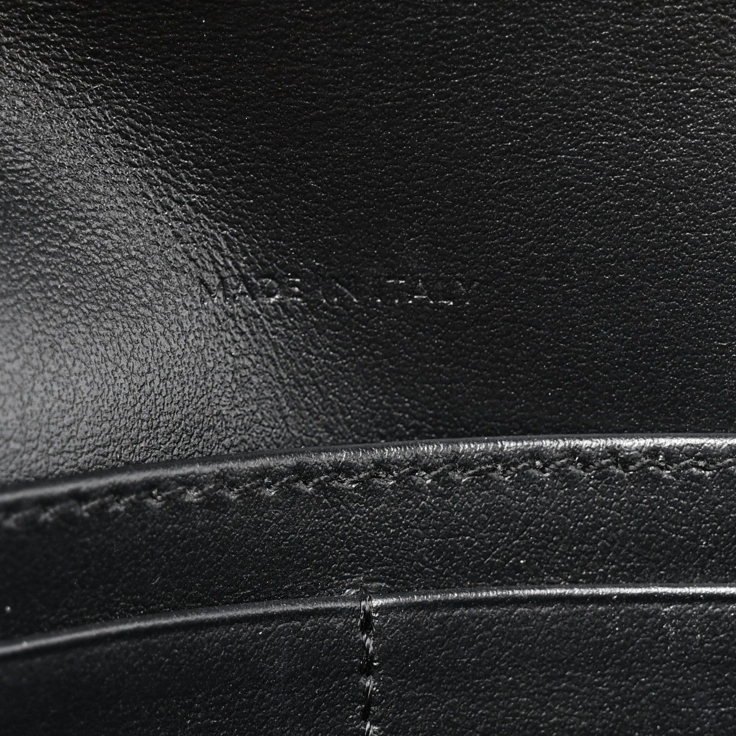 Shiny Calfskin Triomphe Margo Wallet on Chain Black