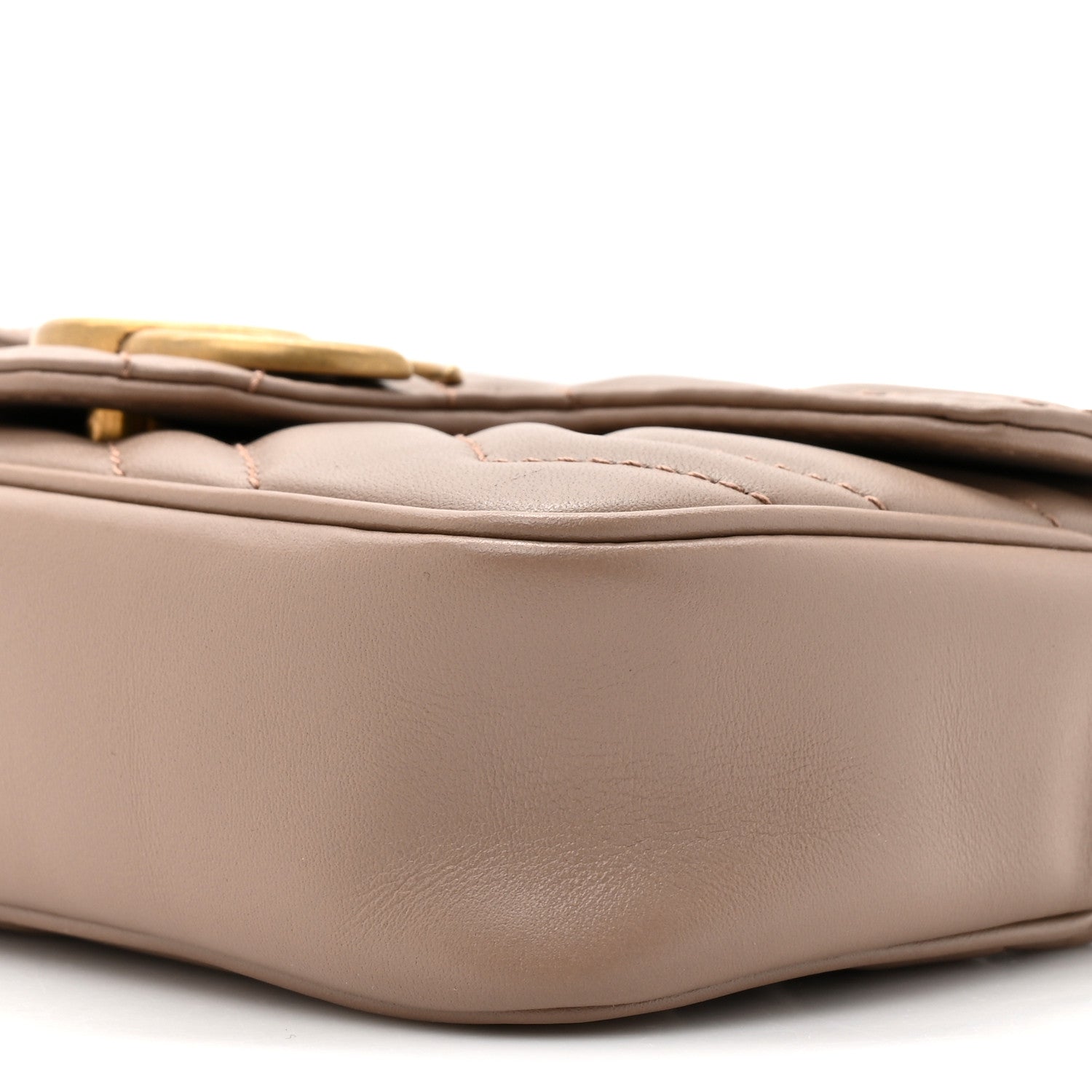 Calfskin Matelasse Super Mini GG Marmont Shoulder Bag Porcelain Rose