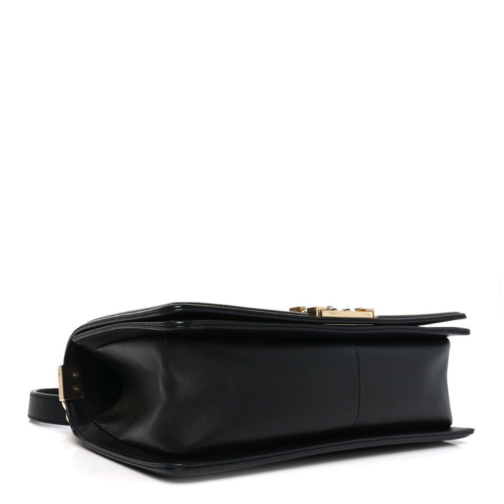 Lambskin Quilted Medium Boy Flap Black