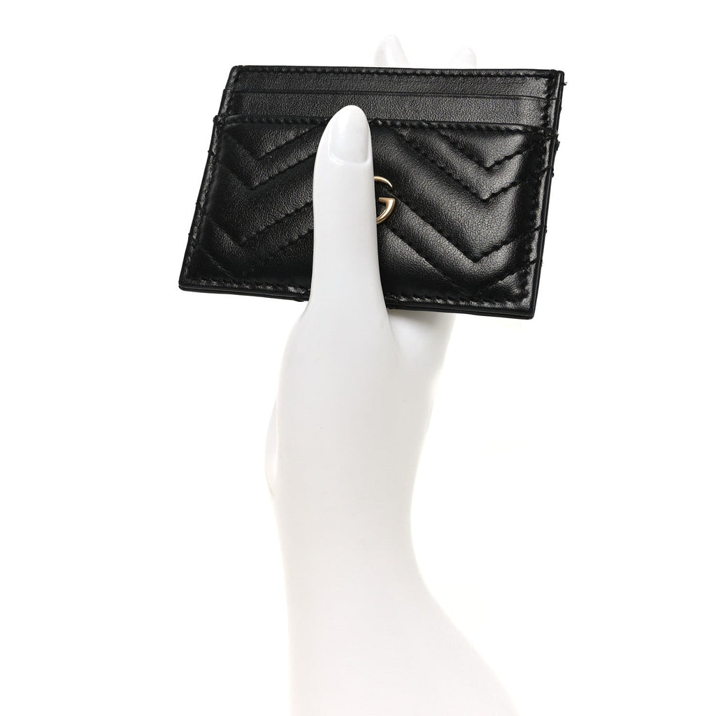 Calfskin Matelasse GG Marmont  Holder Black