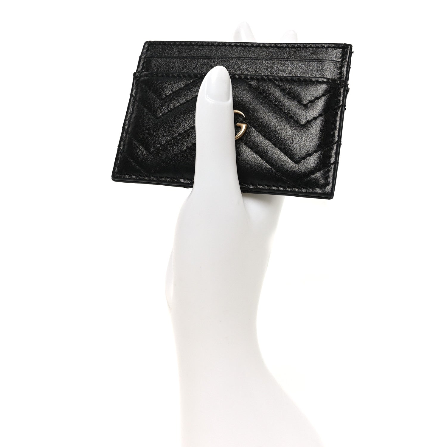 Calfskin Matelasse GG Marmont  Holder Black