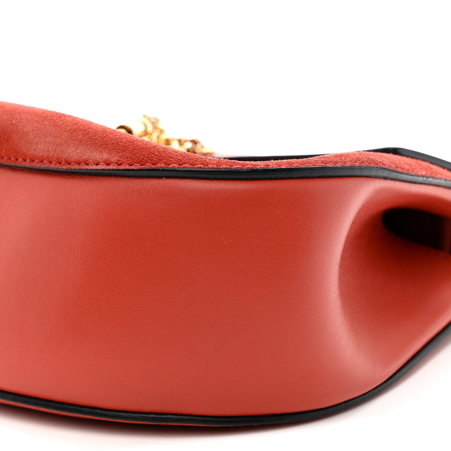 Suede Smooth Calfskin Drew Shoulder Bag Poppy