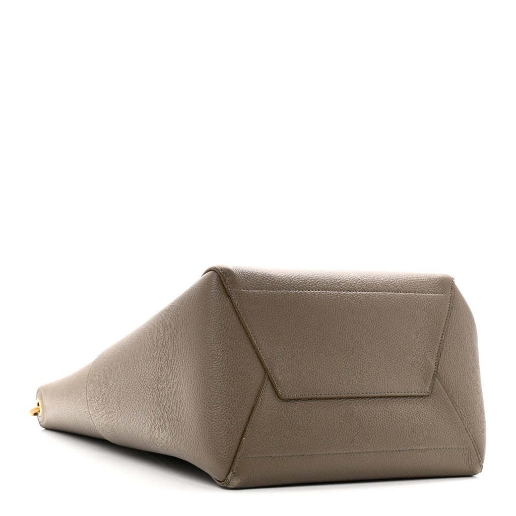 Soft Grained Calfskin Sangle Bucket Bag Taupe