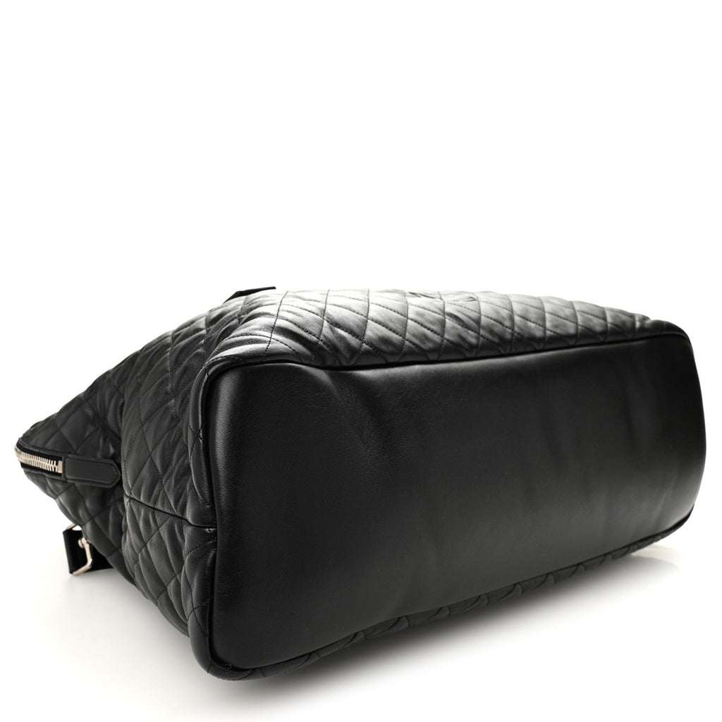 Calfskin Quilted ES Giant Travel Bag Black