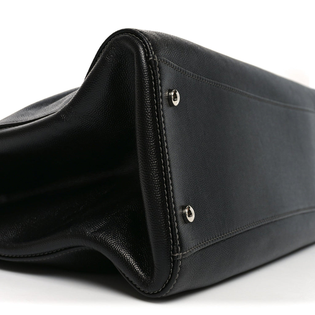 Caviar Medium Cerf Executive Shopper Tote Black