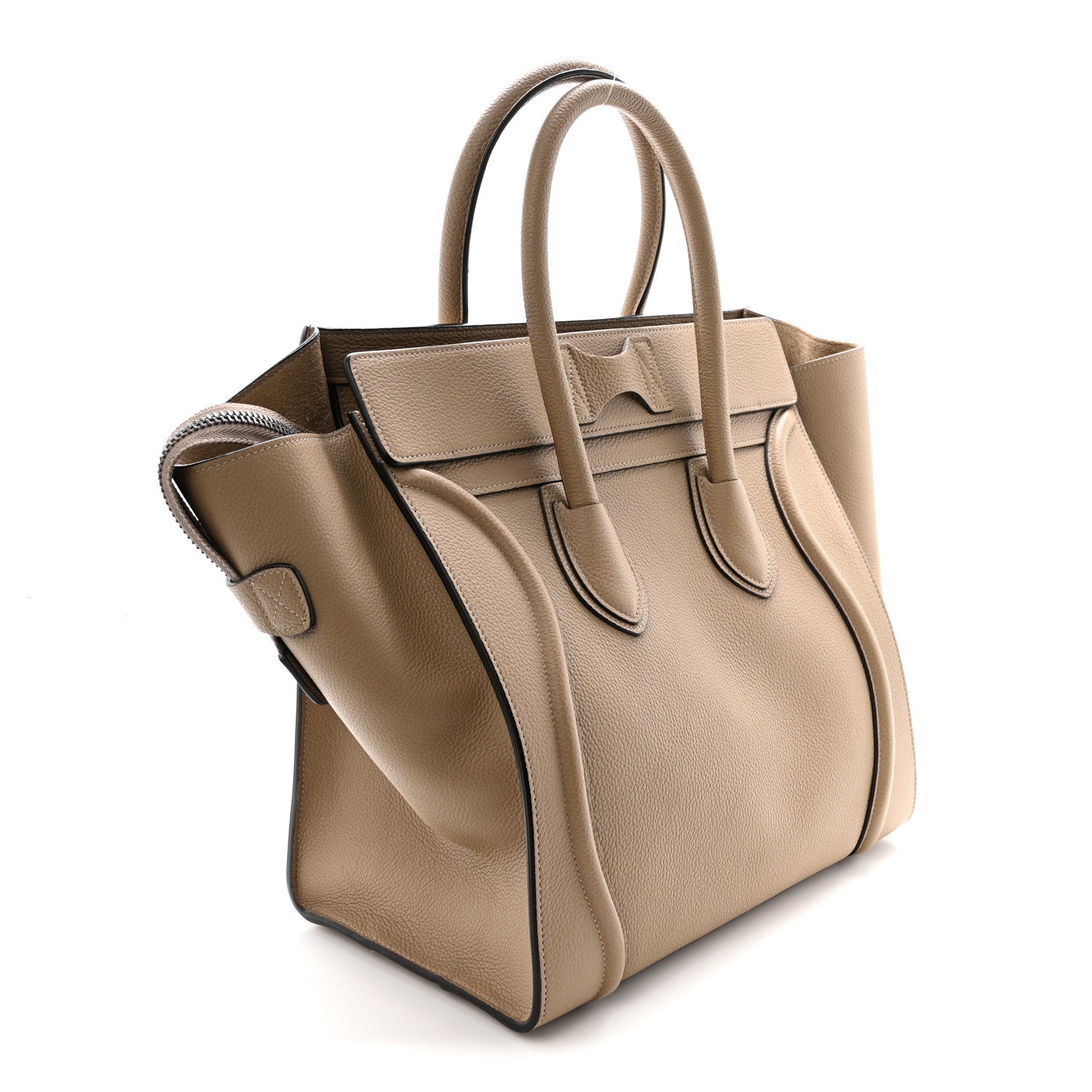 Drummed Calfskin Mini Luggage Dune