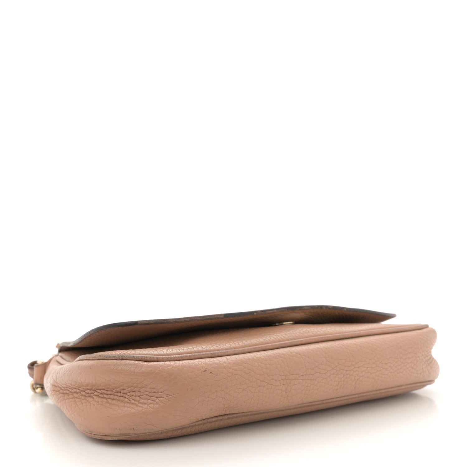 Pebbled Calfskin Medium Soho Flap Crossbody Camelia