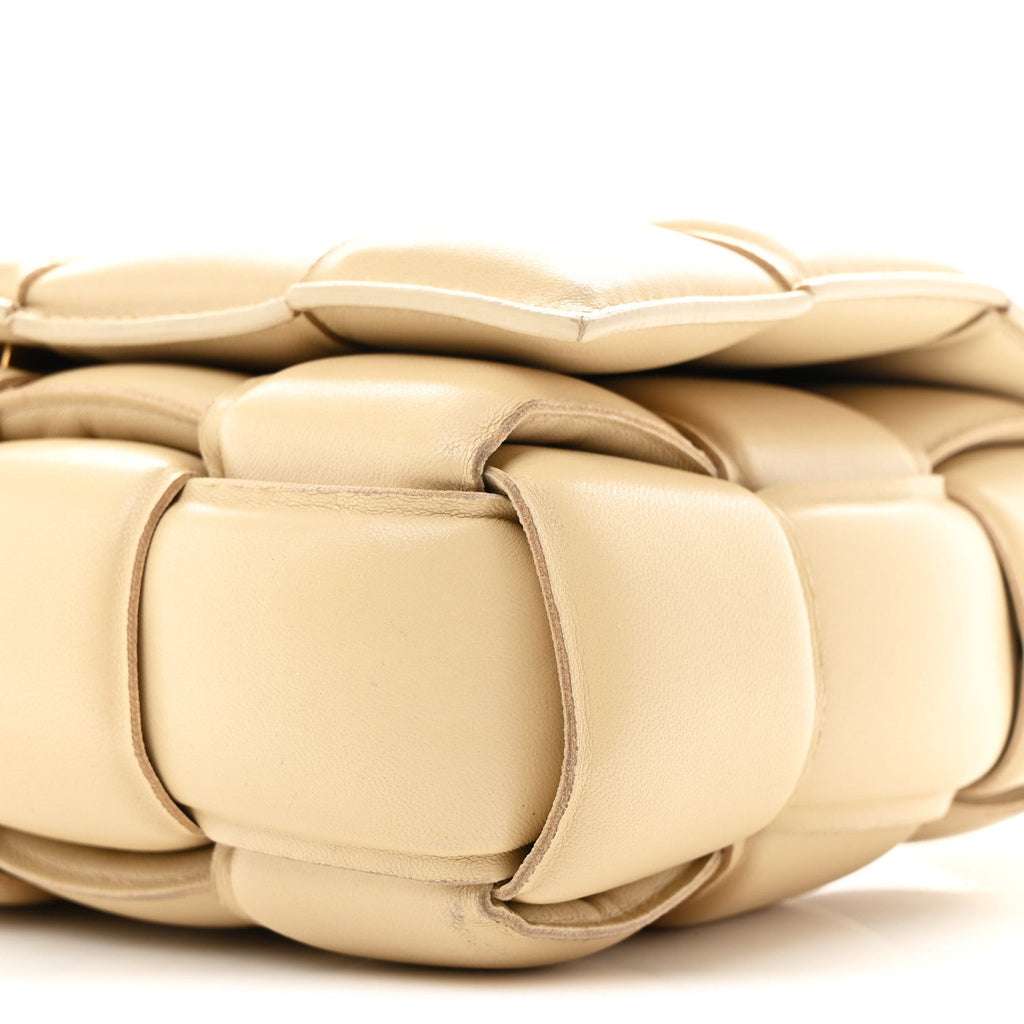 Nappa Maxi Intreccio Small Padded Cassette Crossbody Bag Porridge
