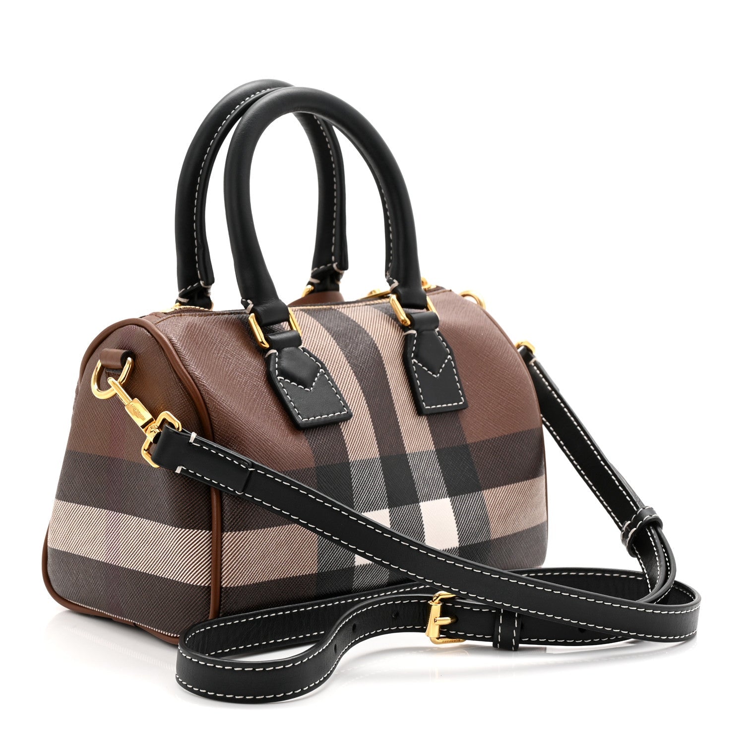 E-canvas Check Mini Bowling Bag Dark Birch Brown