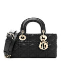 Lambskin Cannage Small Lady D-Joy Black