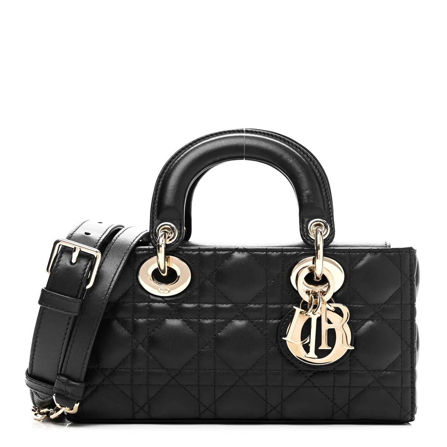 Lambskin Cannage Small Lady D-Joy Black