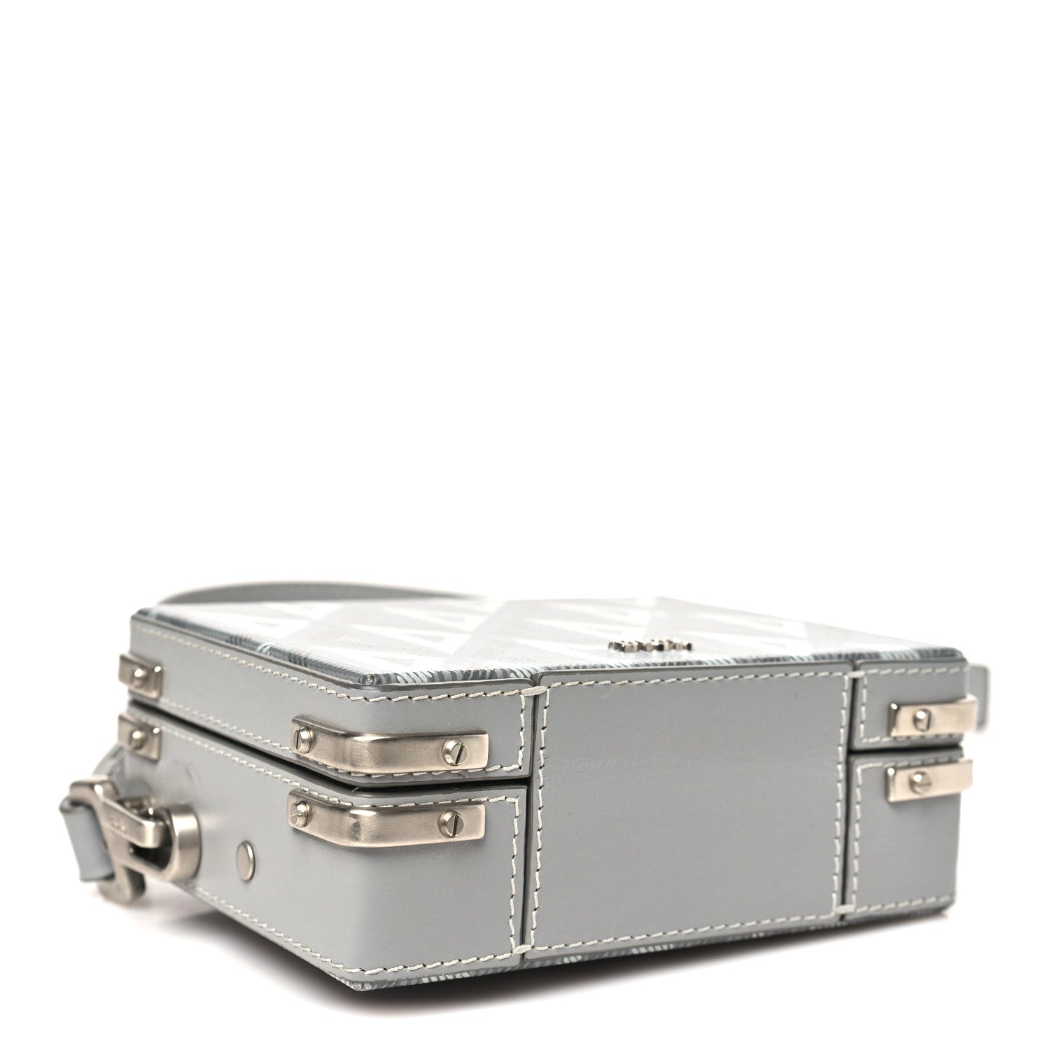 Coated Canvas CD Diamond Lock Mini Case  Gray