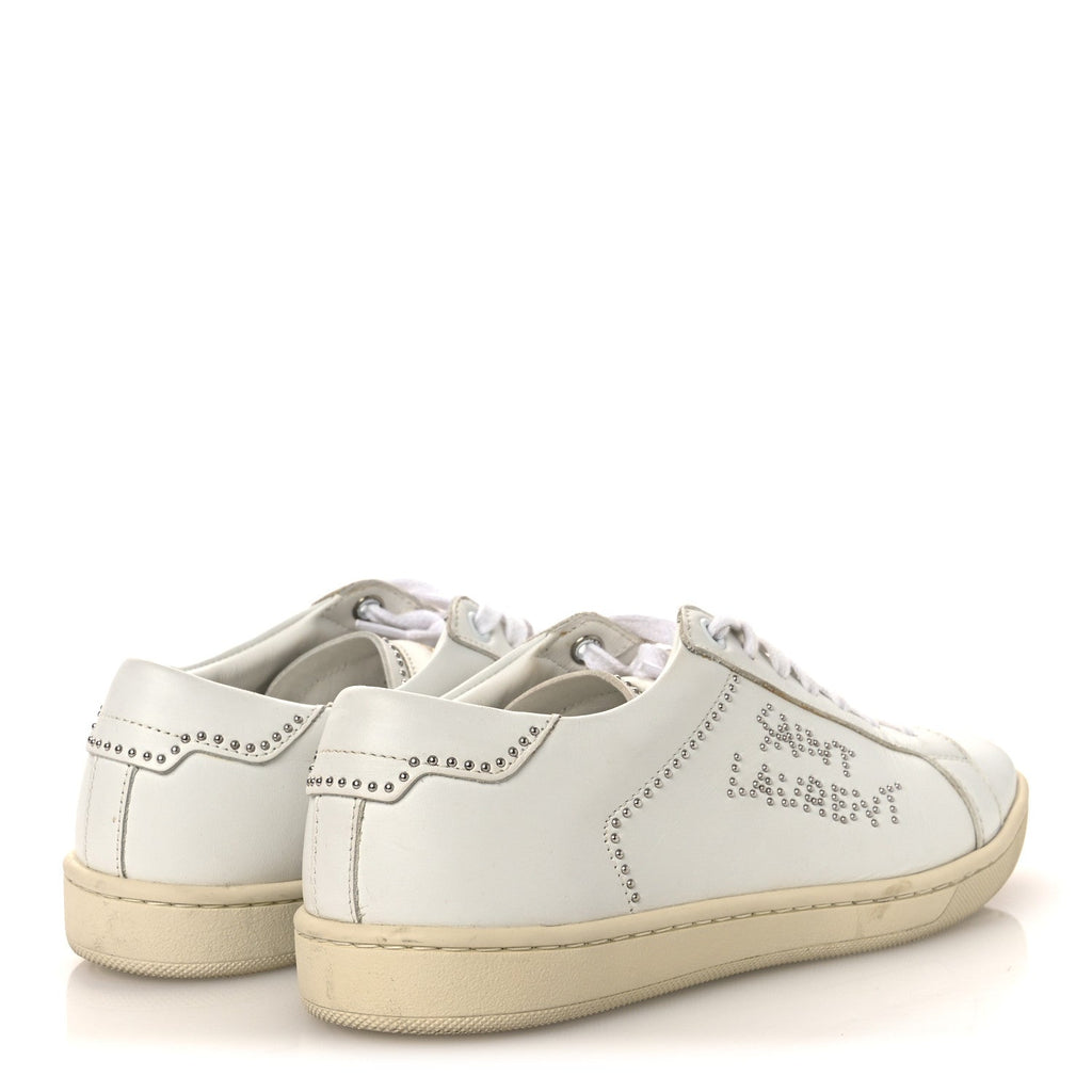 Calfskin Studded SL/08 Low Top Sneakers 37.5 White