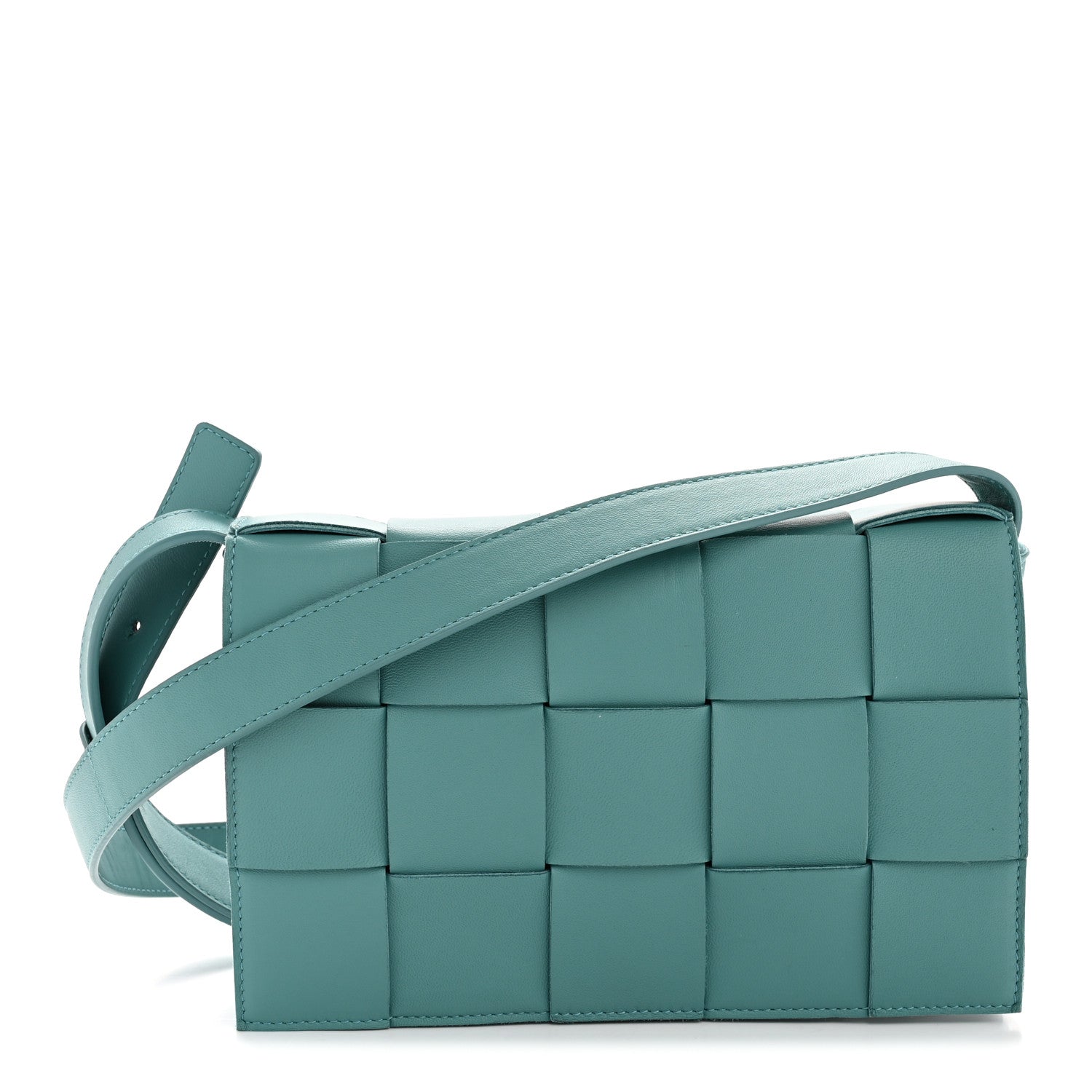 Lambskin Maxi Intreccio Cassette Crossbody Bag Linloleum