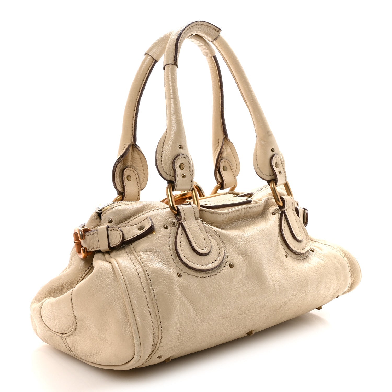 Calfskin Medium Paddington Satchel White