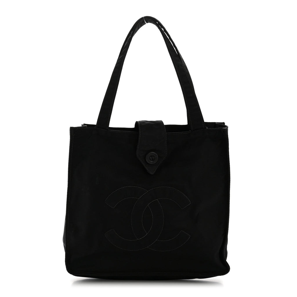 Nylon Button CC Tote Black