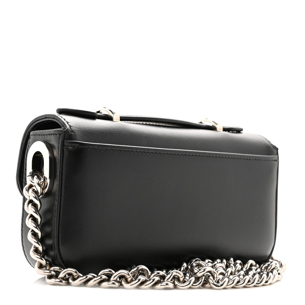Senna Calfskin Petite GG Top Handle Shoulder Bag Black