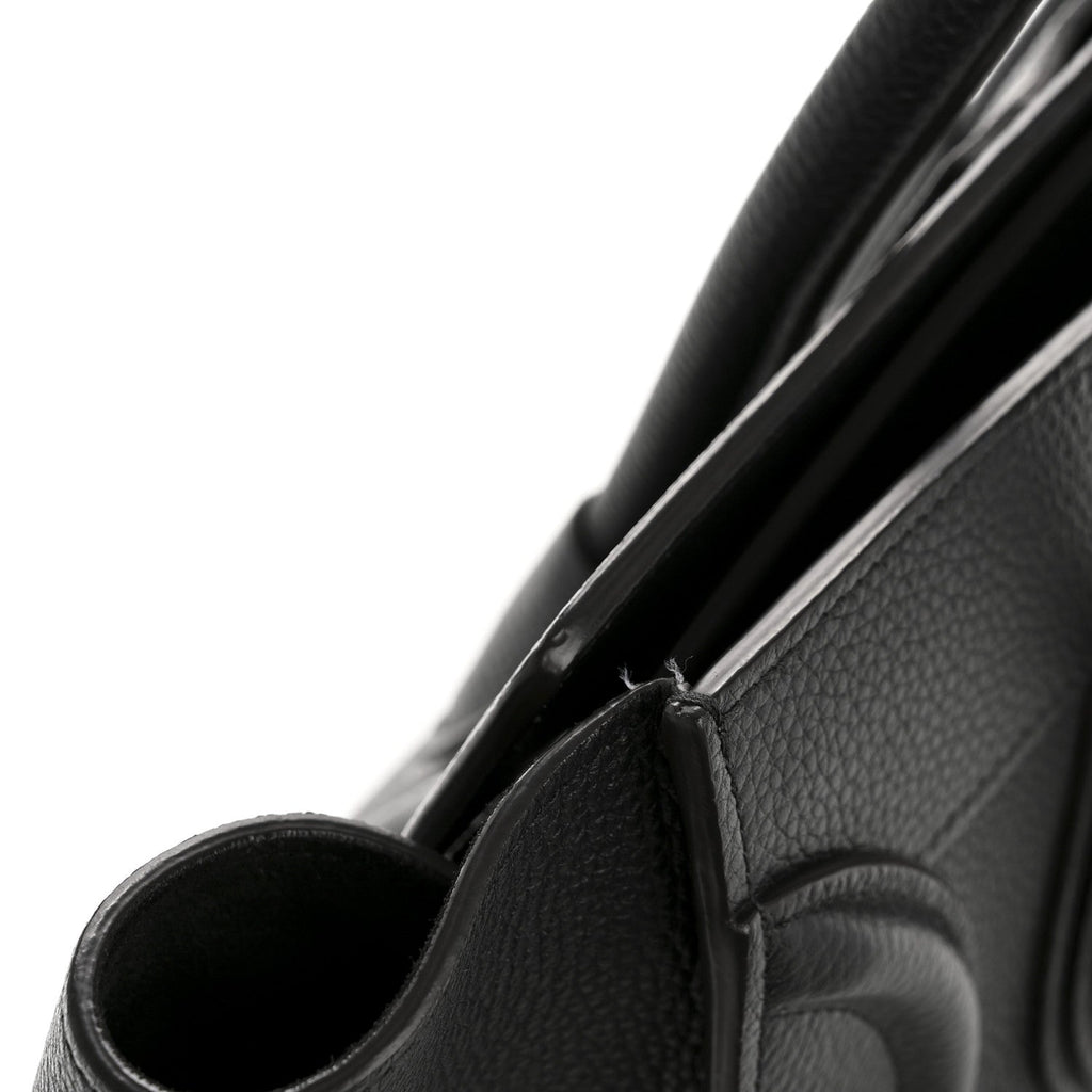 Drummed Calfskin Micro Luggage Black