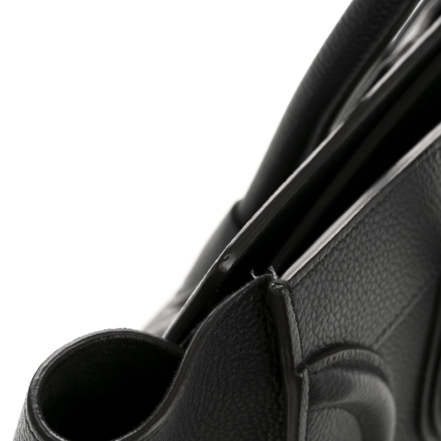 Drummed Calfskin Micro Luggage Black