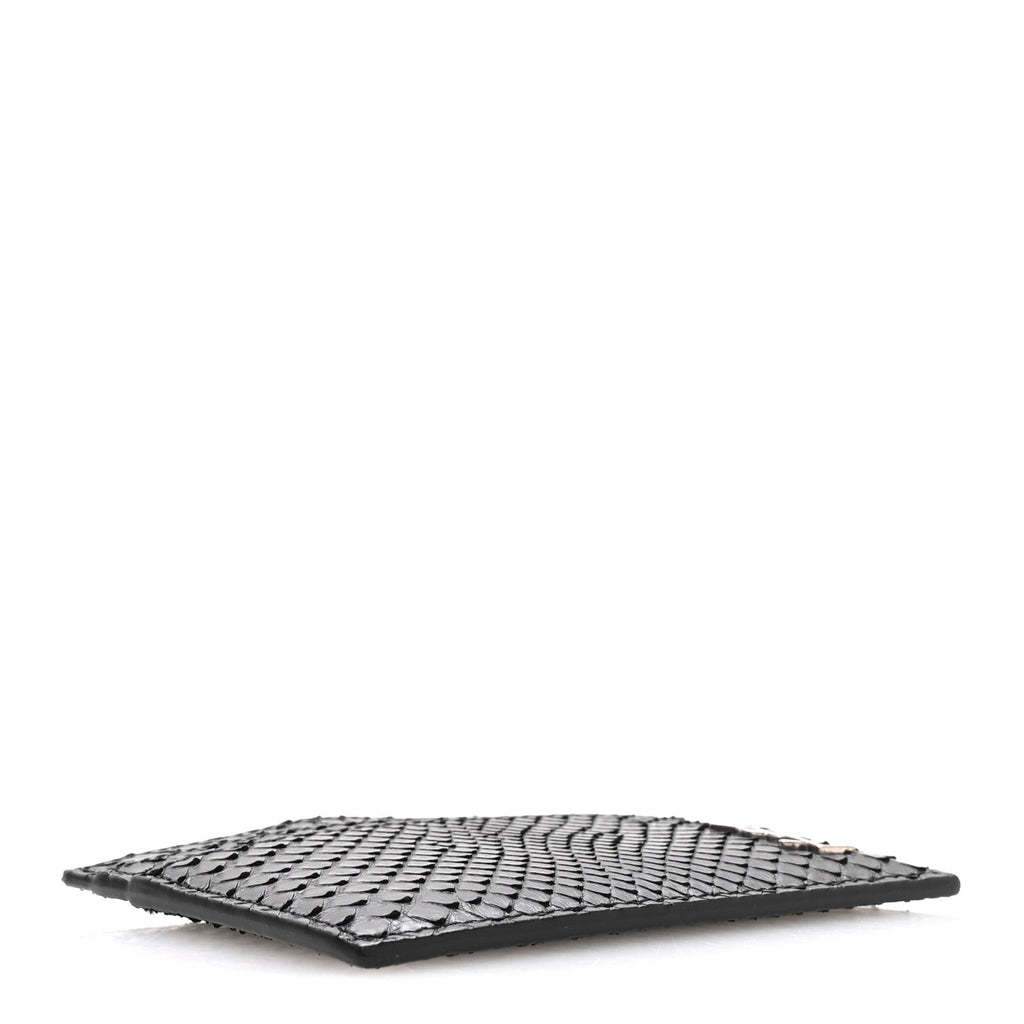 Snakeskin Monogram Credit  Case Black