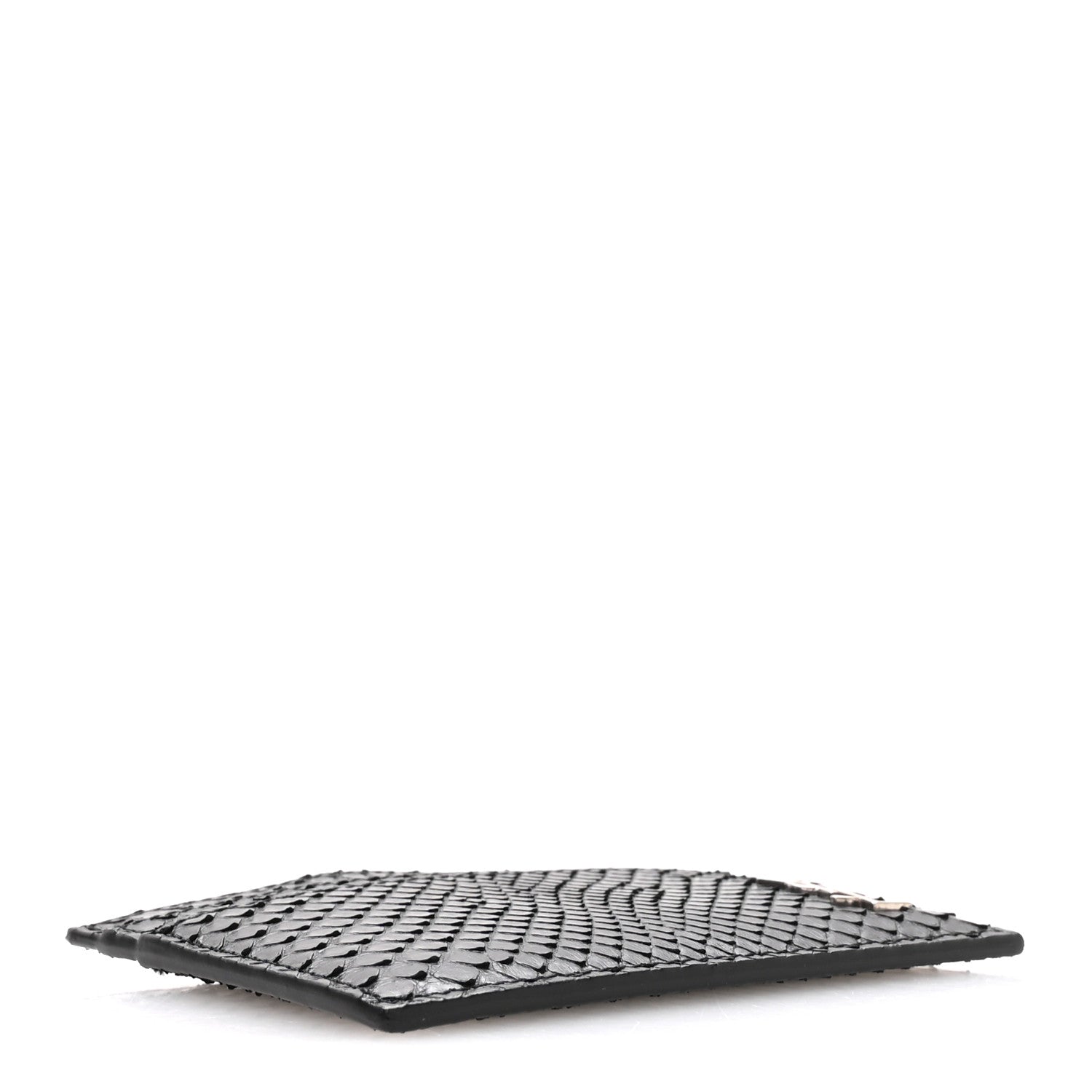 Snakeskin Monogram Credit  Case Black