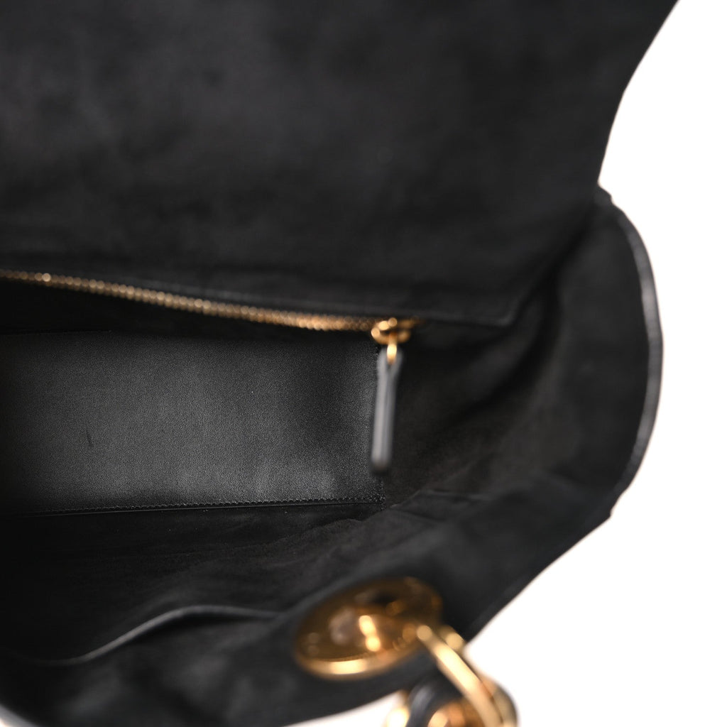 Calfskin Cannage Studded Medium Supple Lady Dior Black