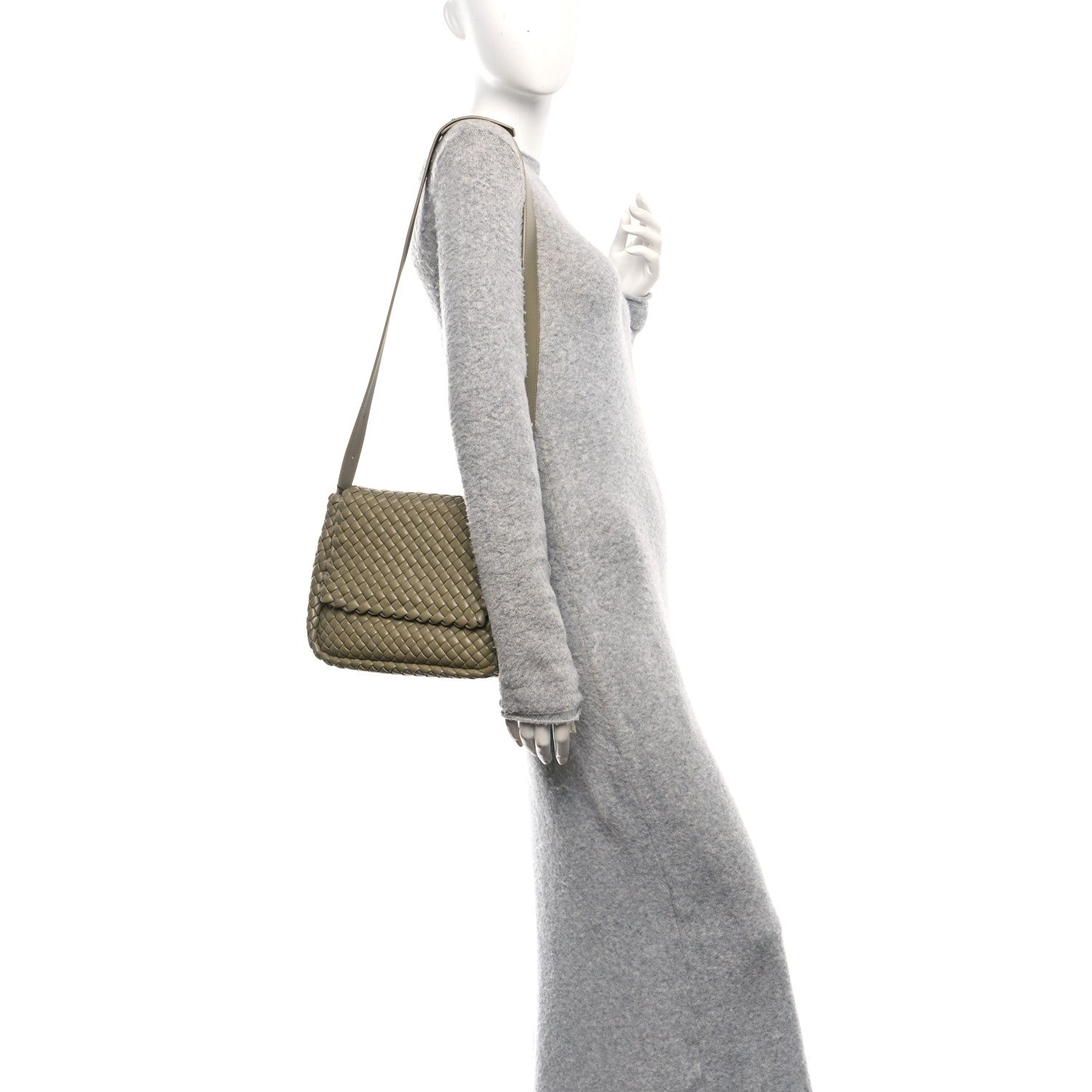 Nappa Intrecciato Small Cobble Shoulder Bag Camel