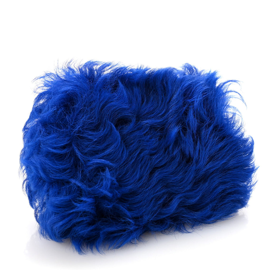 Shearling Lambskin CC Hook  Holder Blue