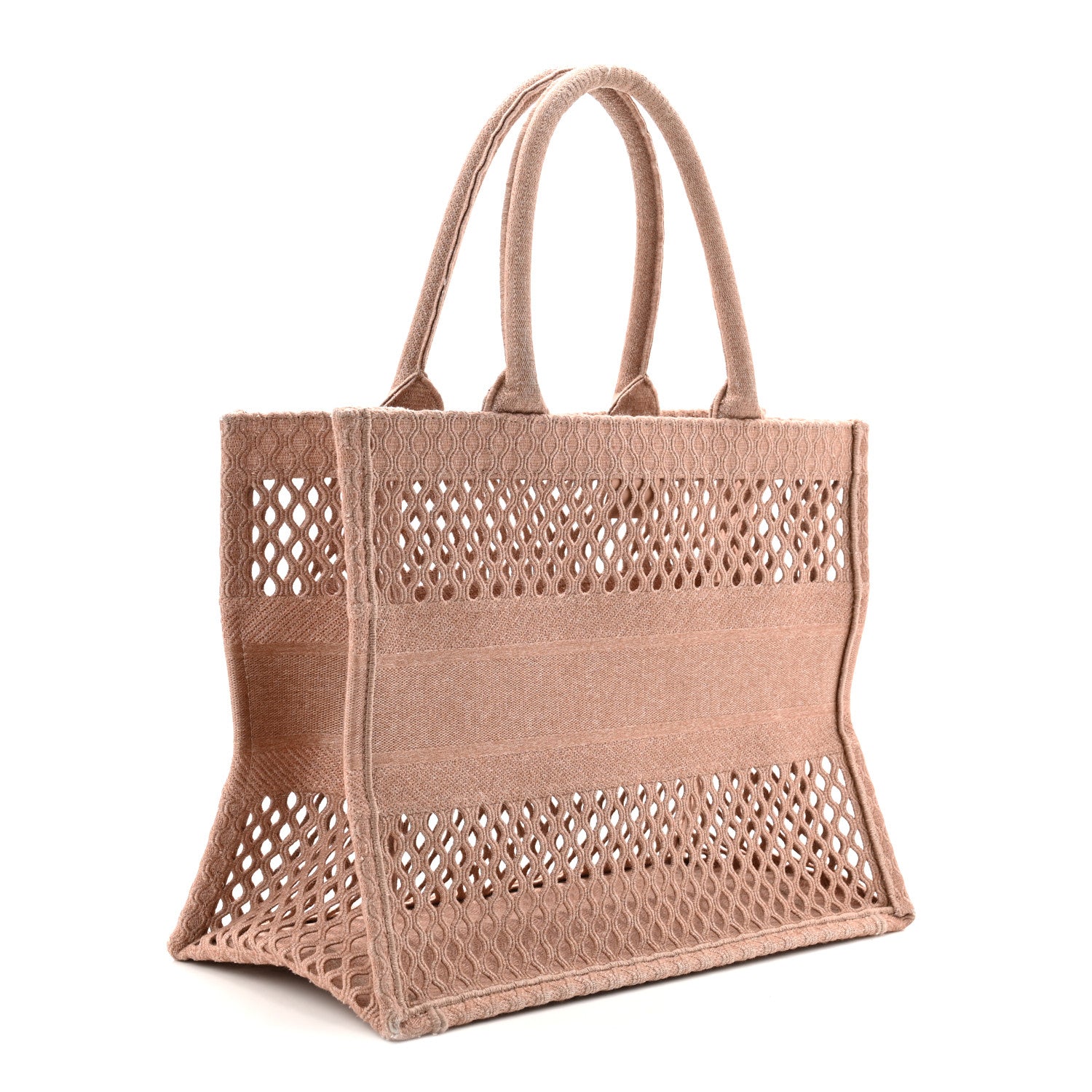 Mesh Embroidered Medium Book Tote Clay