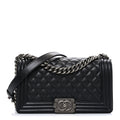 Caviar Quilted Medium Boy Flap Black