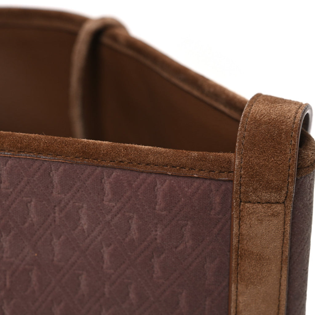 Velvet Suede Le Monogramme Bucket Bag Warm Tan Red Cigar