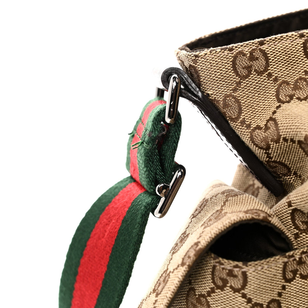 Monogram Web Messenger Diaper Bag Brown