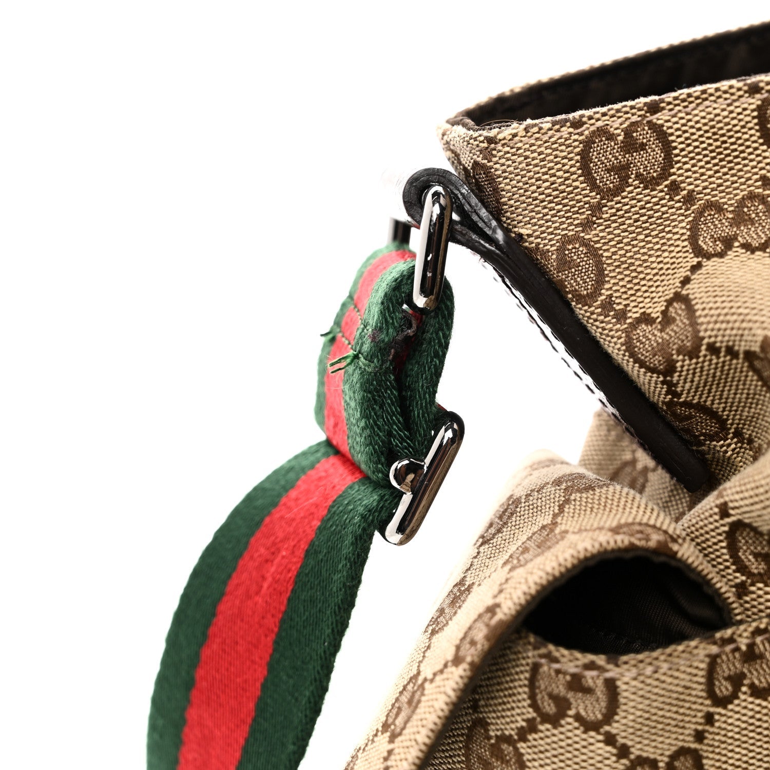 Monogram Web Messenger Diaper Bag Brown