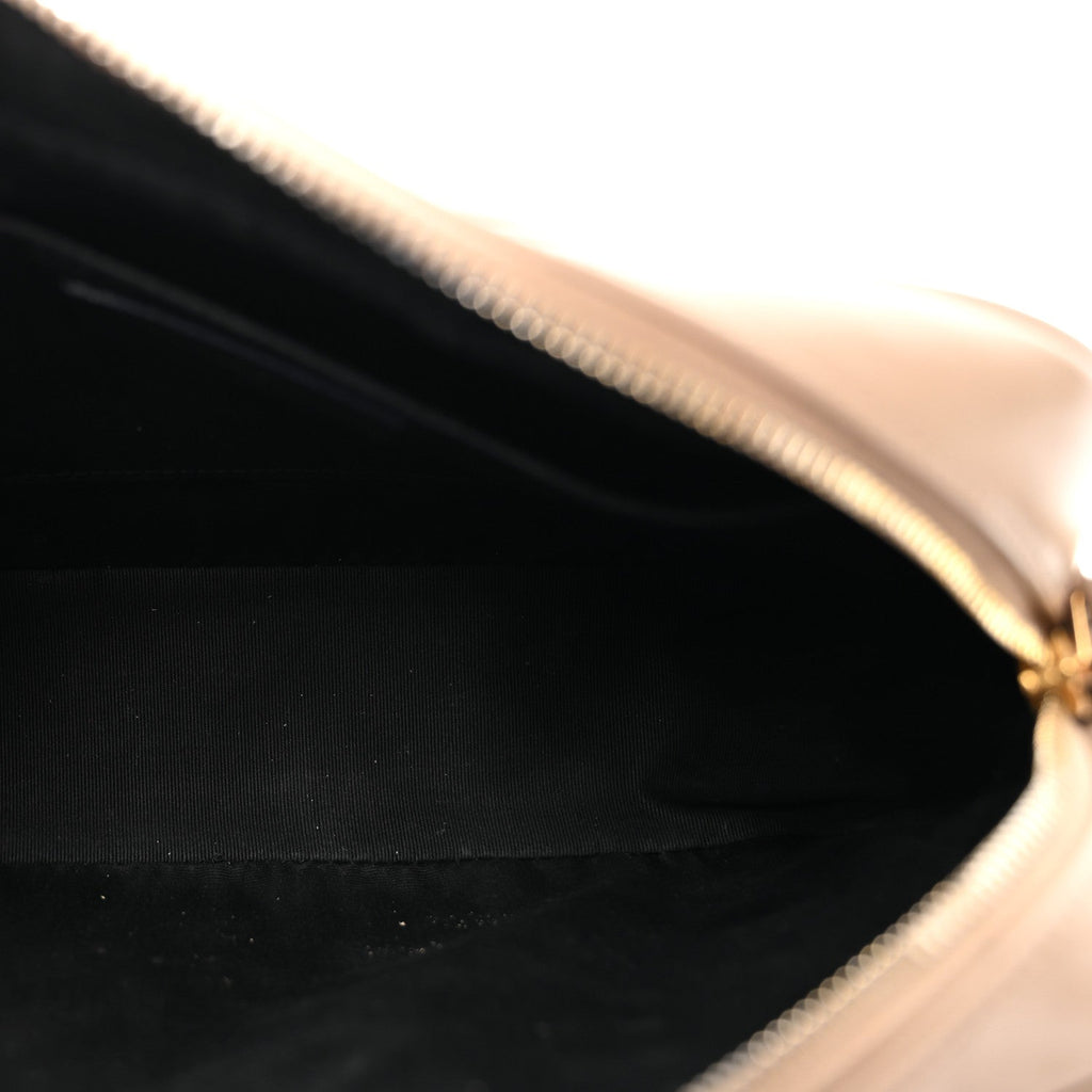 Calfskin Matelasse Monogram Lou Camera Bag Dark Beige