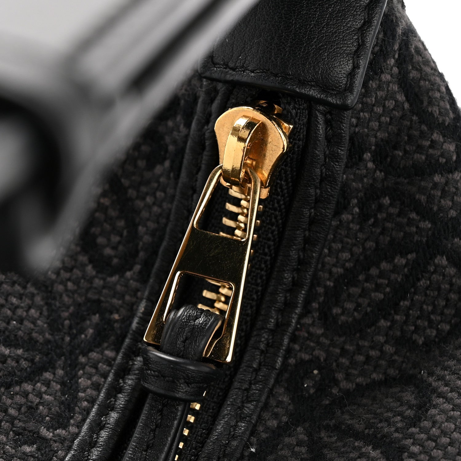 Jacquard Anagram Calfskin Medium Cubi Bag Anthracite Black