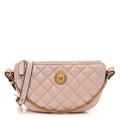 Nappa Quilted La Medusa Half Moon Crossbody Light Pink