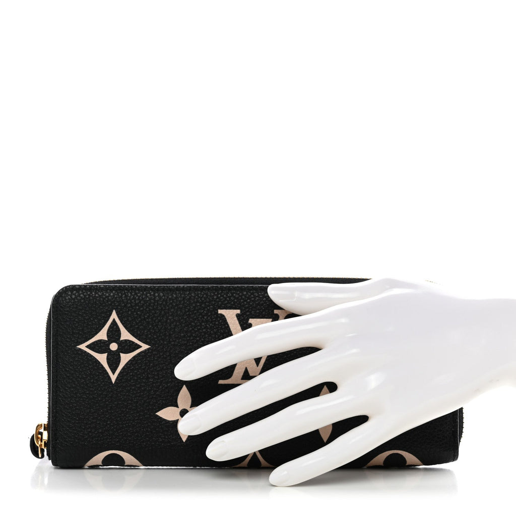 Empreinte Monogram Giant Clemence Wallet Black Beige