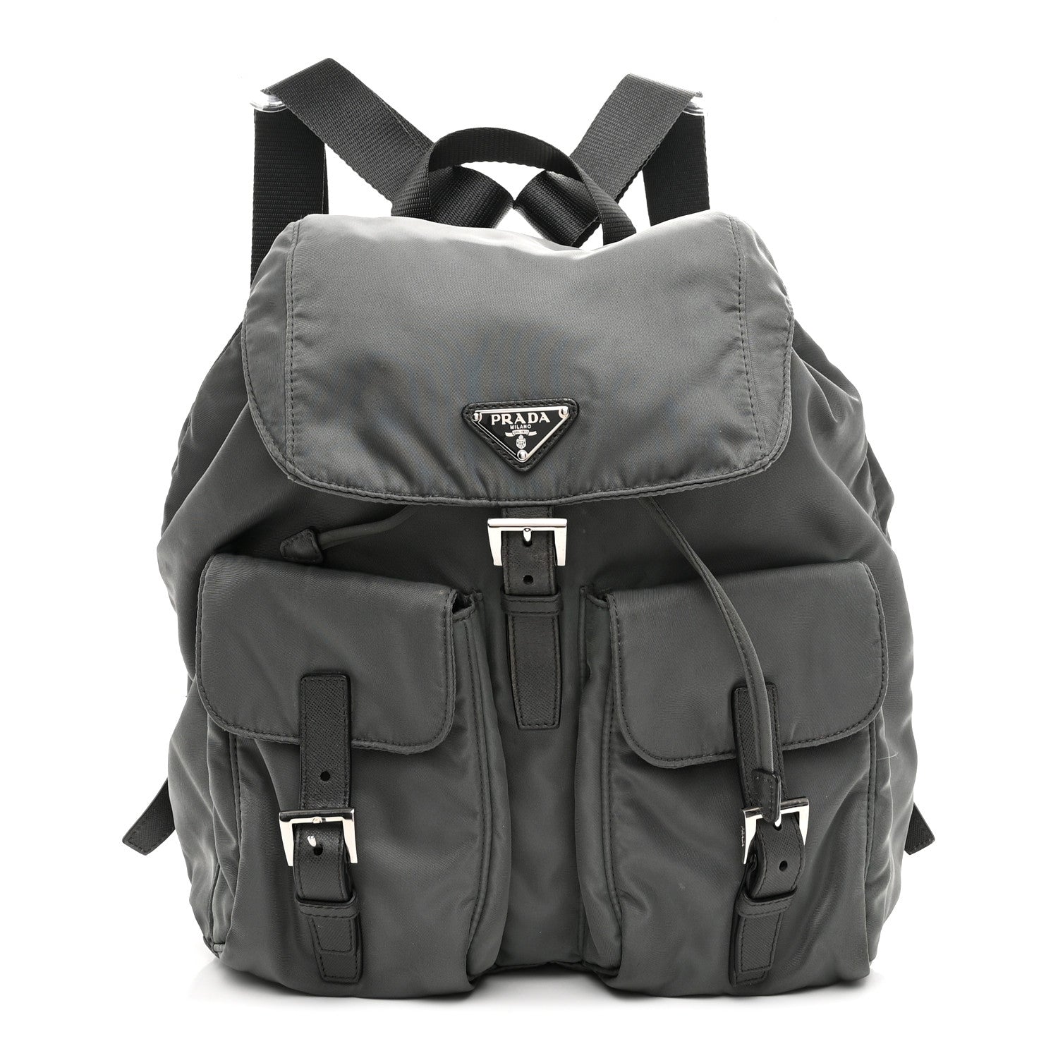 Tessuto Nylon Saffiano Medium Backpack Anthracite
