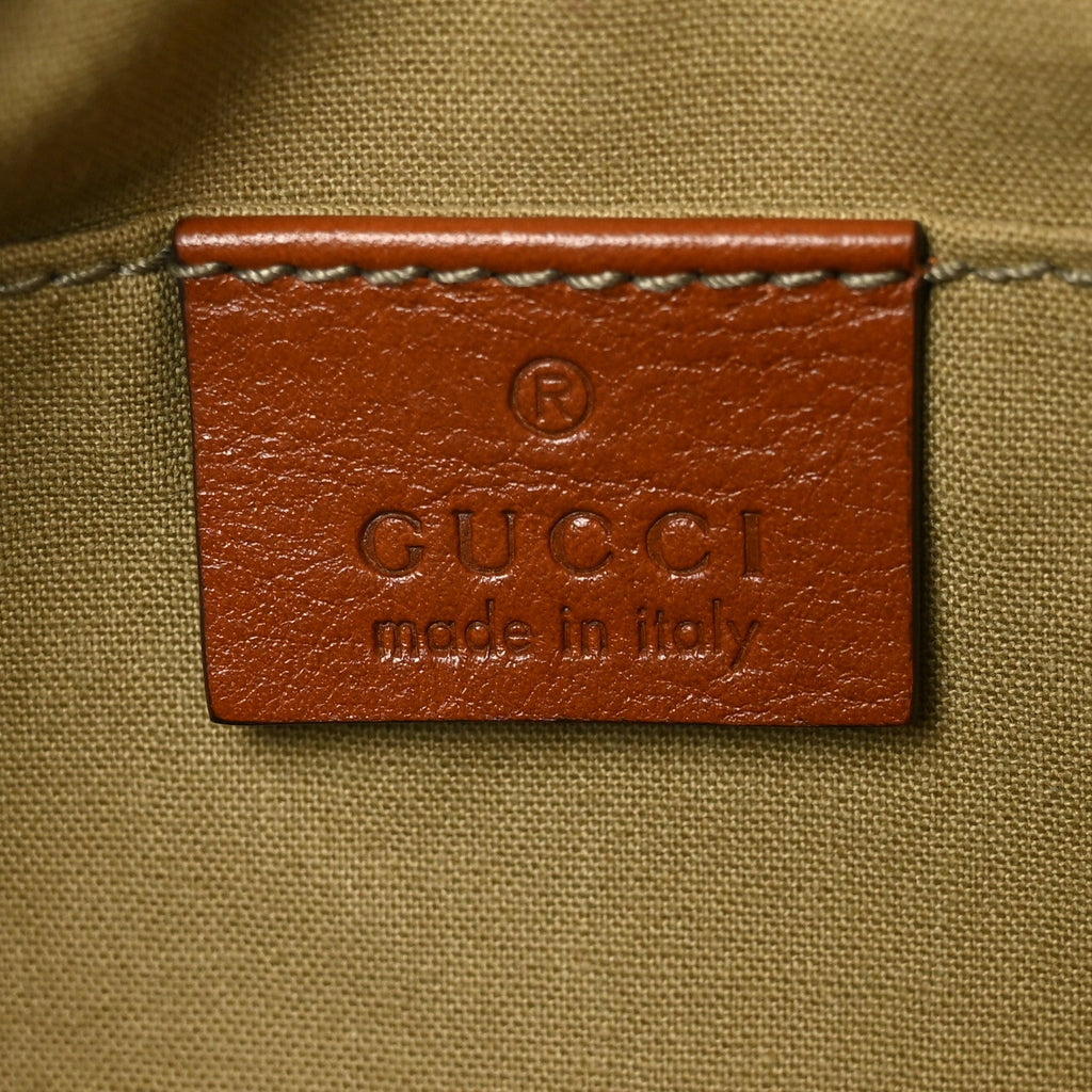 Vintage Canvas Web Shoulder Bag Sand Cuir